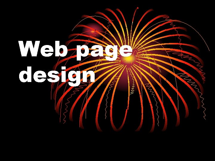 Web page design 