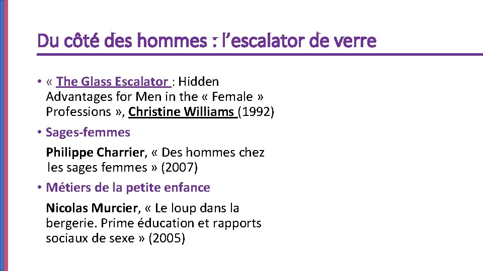 Du côté des hommes : l’escalator de verre • « The Glass Escalator :