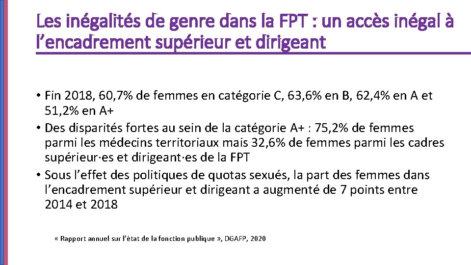 Les inégalités de genre dans la FPT : un accès inégal à l’encadrement supérieur