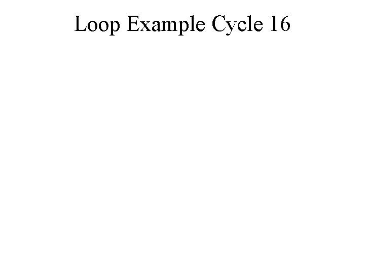 Loop Example Cycle 16 