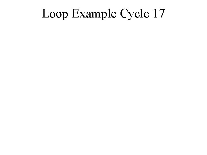 Loop Example Cycle 17 