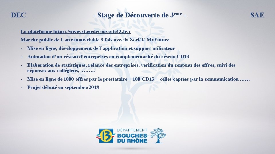 DEC - Stage de Découverte de 3ème - La plateforme https: //www. stagedecouverte 13.