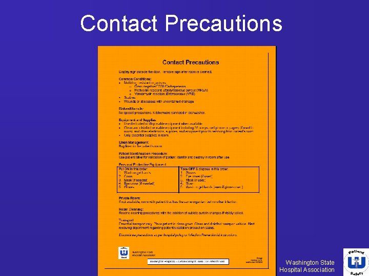 Contact Precautions Washington State Hospital Association 