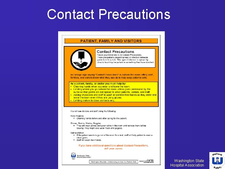 Contact Precautions Washington State Hospital Association 