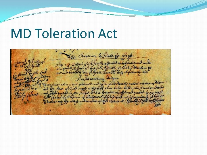 MD Toleration Act 