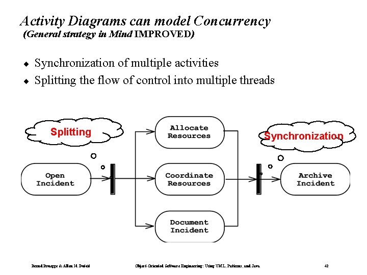 Activity Diagrams can model Concurrency (General strategy in Mind IMPROVED) ¨ ¨ Synchronization of