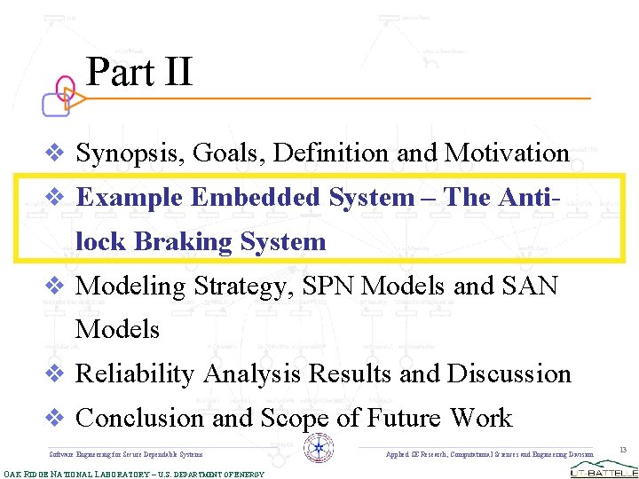 Part II v Synopsis, Goals, Definition and Motivation v Example Embedded System – The