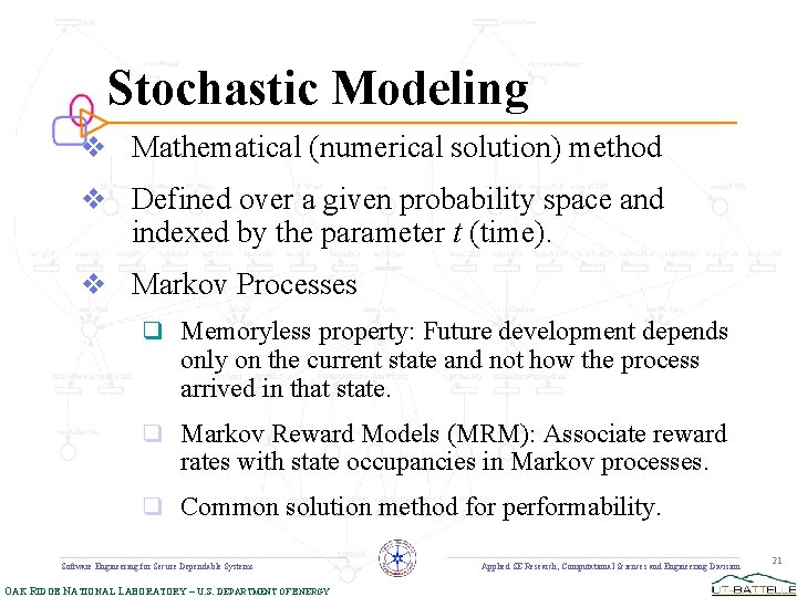 Stochastic Modeling v Mathematical (numerical solution) method v Defined over a given probability space