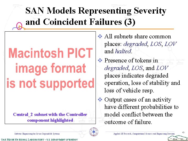 SAN Models Representing Severity and Coincident Failures (3) v All subnets share common Central_2