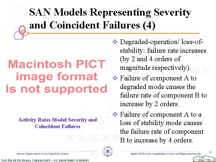 SAN Models Representing Severity and Coincident Failures (4) v Degraded-operation/ loss-of- Activity Rates Model