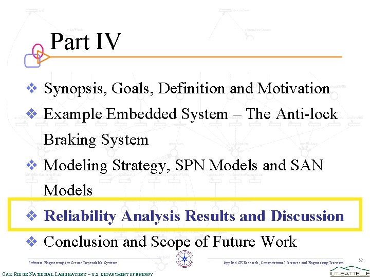 Part IV v Synopsis, Goals, Definition and Motivation v Example Embedded System – The