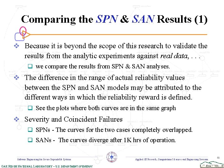 Comparing the SPN & SAN Results (1) v Because it is beyond the scope