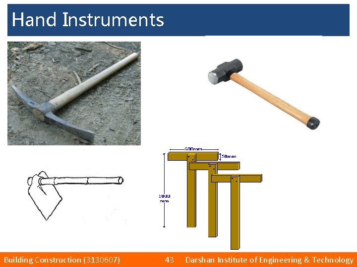 Hand Instruments Building Construction (3130607) 43 Darshan Institute of Engineering & Technology 