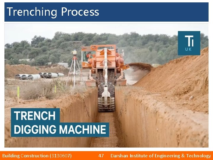 Trenching Process Building Construction (3130607) 47 Darshan Institute of Engineering & Technology 