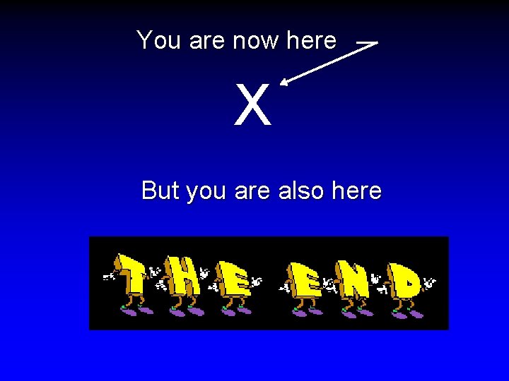 You are now here X But you are also here 