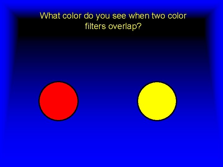 What color do you see when two color filters overlap? 