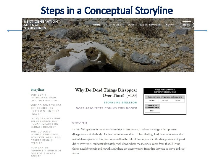 Steps in a Conceptual Storyline 