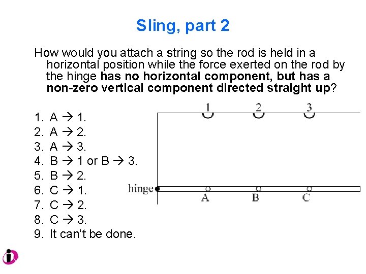 Sling, part 2 How would you attach a string so the rod is held