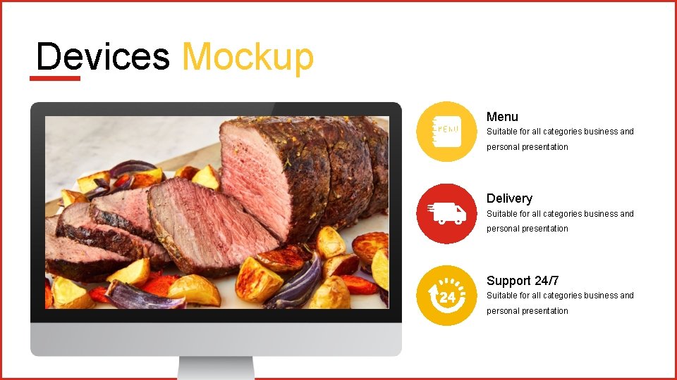 Devices Mockup Menu Suitable for all categories business and personal presentation Delivery Suitable for