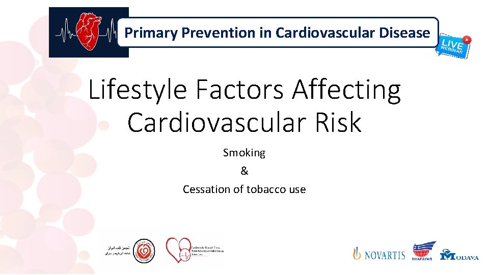 Primary Prevention in Cardiovascular Disease Lifestyle Factors Affecting Cardiovascular Risk Smoking & Cessation of