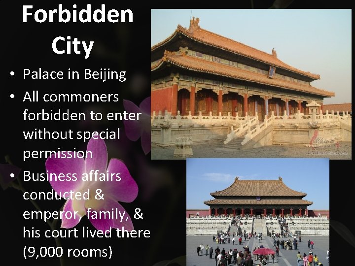 Forbidden City • Palace in Beijing • All commoners forbidden to enter without special