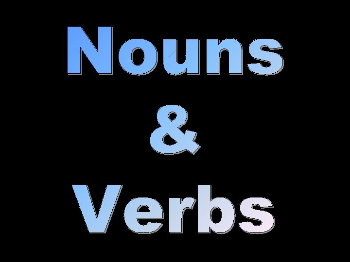 NOUNS VERBS AND ADJECTIVES 