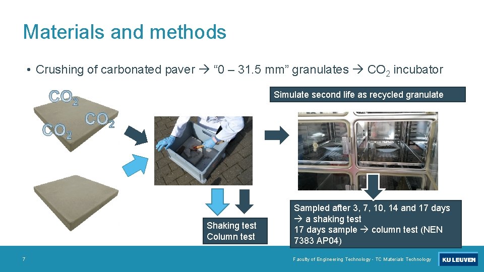 Materials and methods • Crushing of carbonated paver “ 0 – 31. 5 mm”