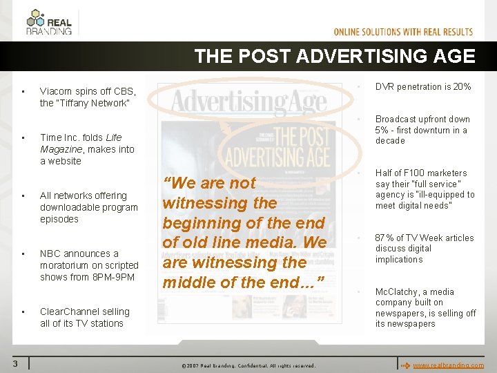 THE POST ADVERTISING AGE • • • 3 Viacom spins off CBS, the “Tiffany