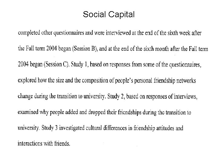Social Capital 