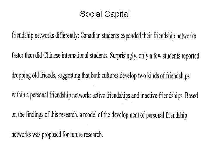 Social Capital 