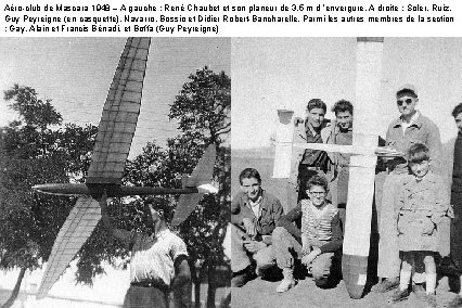 Aéro-club de Mascara 1948 – A gauche : René Chaubet et son planeur de