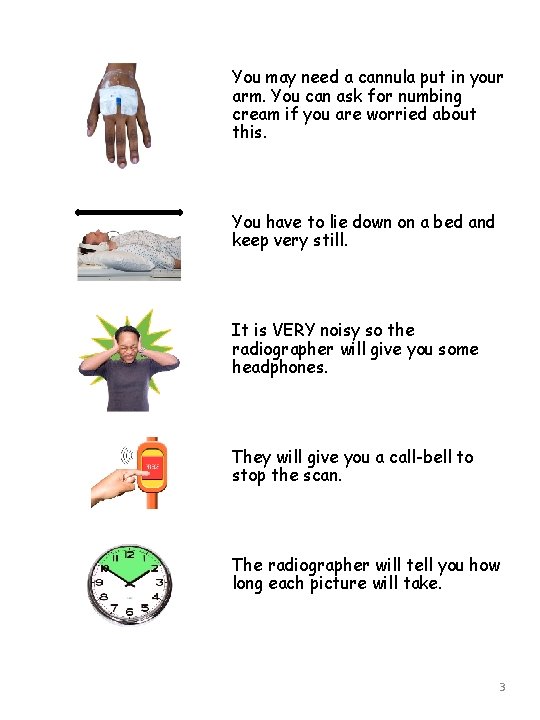 You may need a cannula put in your arm. You can ask for numbing