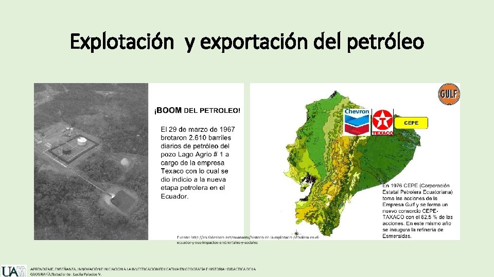 Explotación y exportación del petróleo 