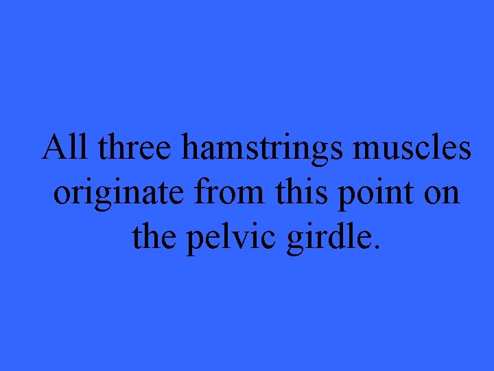 All three hamstrings muscles originate from this point on the pelvic girdle. 