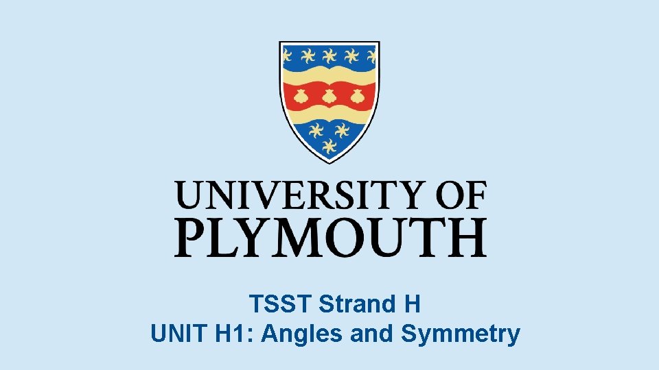 TSST Strand H UNIT H 1: Angles and Symmetry 
