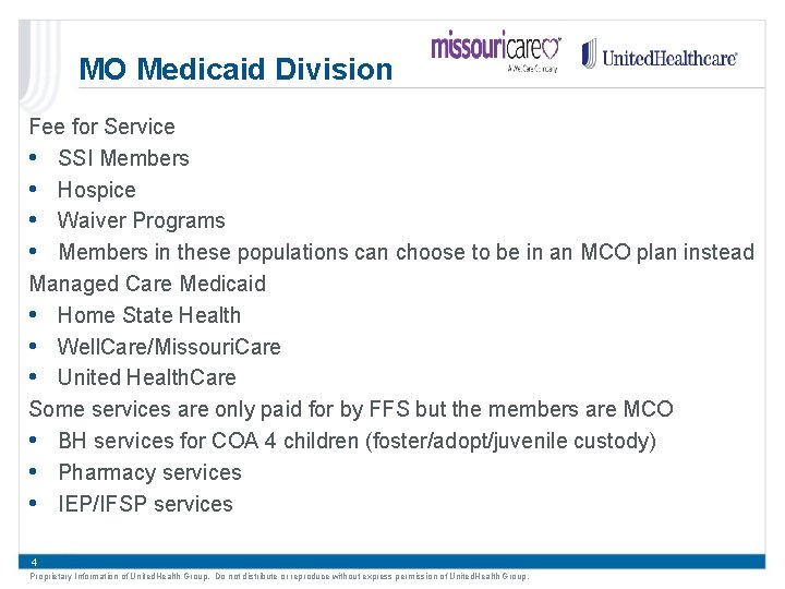 MO Medicaid Division Fee for Service • SSI Members • Hospice • Waiver Programs