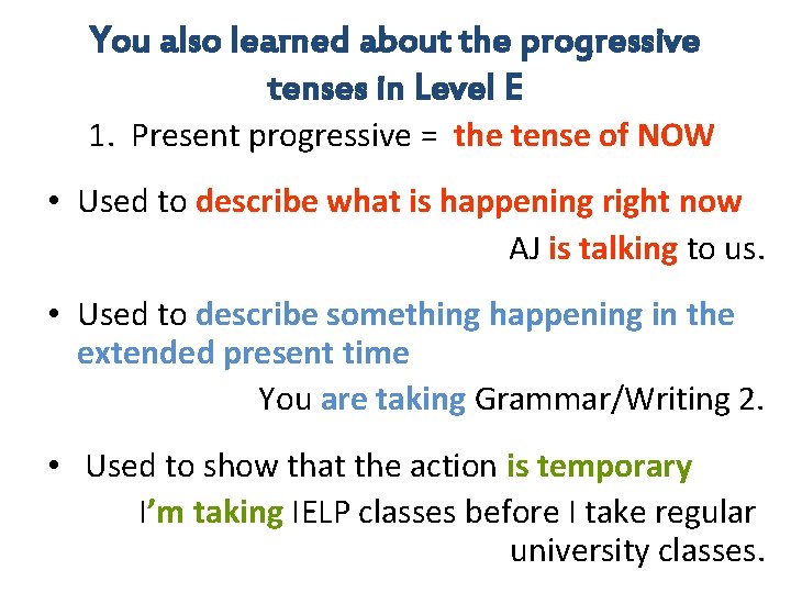 English Verb Review The foundation for English sentences