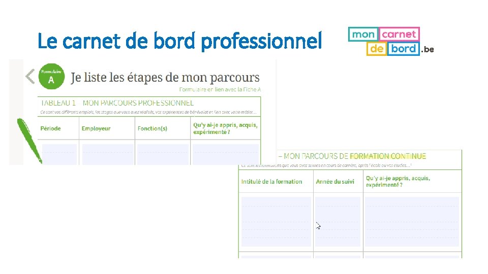 Le carnet de bord professionnel 