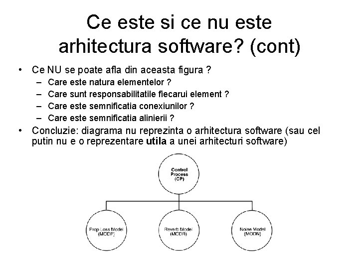 Ce este si ce nu este arhitectura software? (cont) • Ce NU se poate