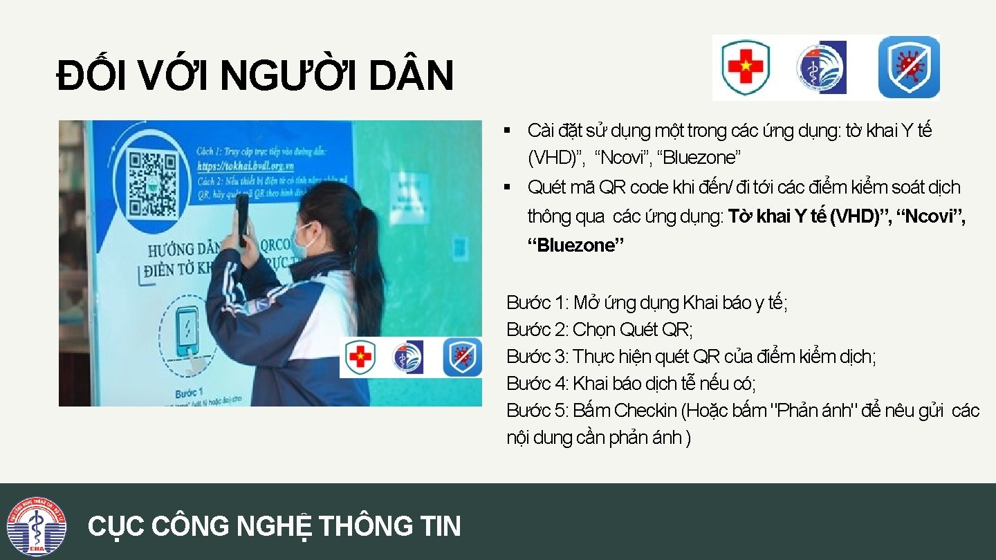 ĐỐI VỚI NGƯỜI D N § Cài đặt sử dụng một trong các ứng