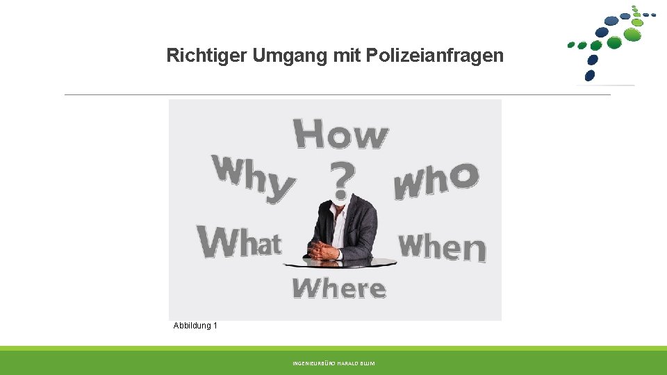 Richtiger Umgang mit Polizeianfragen Abbildung 1 INGENIEURBÜRO HARALD BLUM 