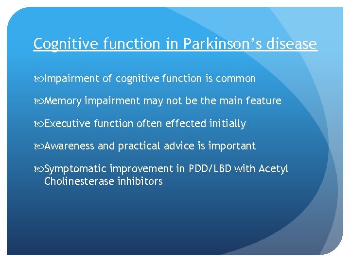 Management of Parkinsons disease in the acute medical