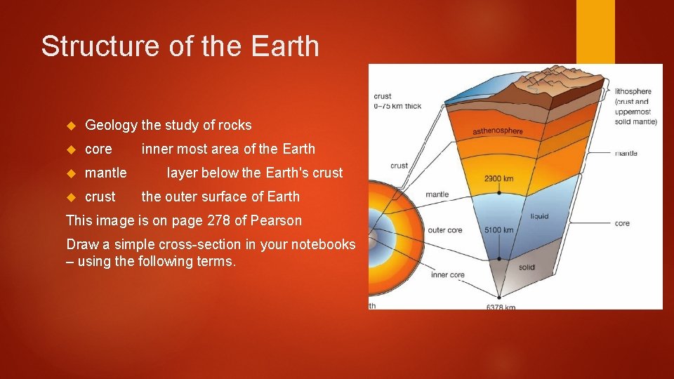 Structure of the Earth Geology the study of rocks core mantle crust inner most