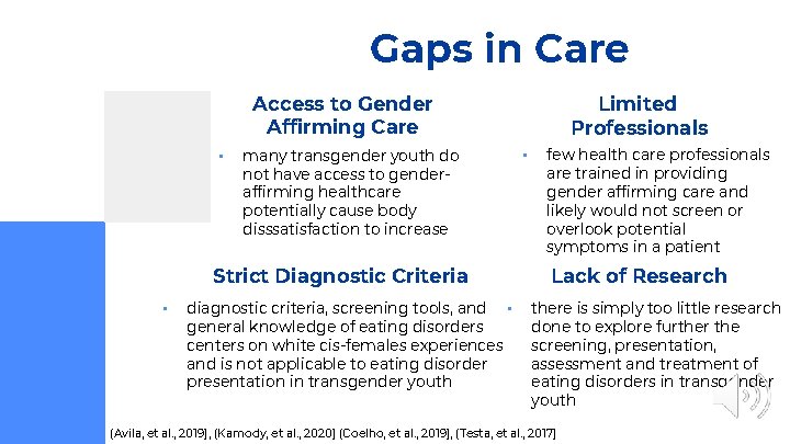 Gaps in Care Access to Gender Affirming Care • many transgender youth do not