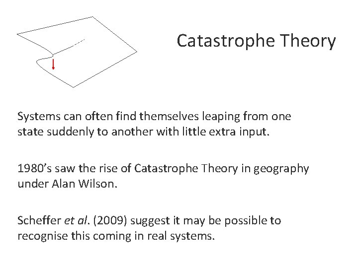 Catastrophe Theory Systems can often find themselves leaping from one state suddenly to another