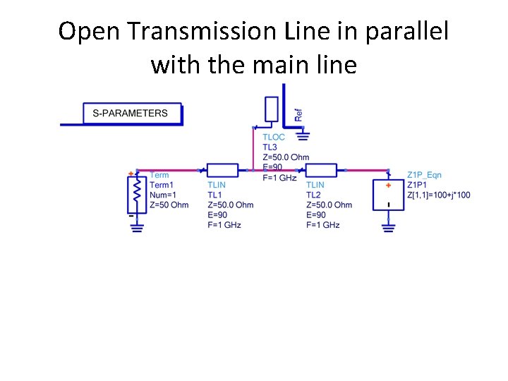 Open Transmission Line in parallel with the main line 