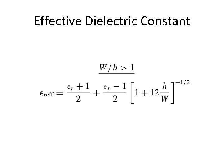 Effective Dielectric Constant 