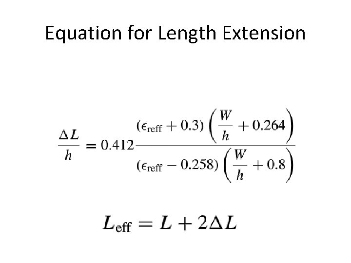 Equation for Length Extension 