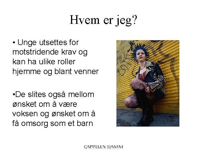 Hvem er jeg? • Unge utsettes for motstridende krav og kan ha ulike roller