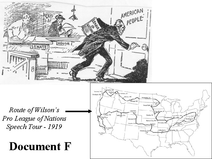 Route of Wilson’s Pro League of Nations Speech Tour - 1919 Document F 